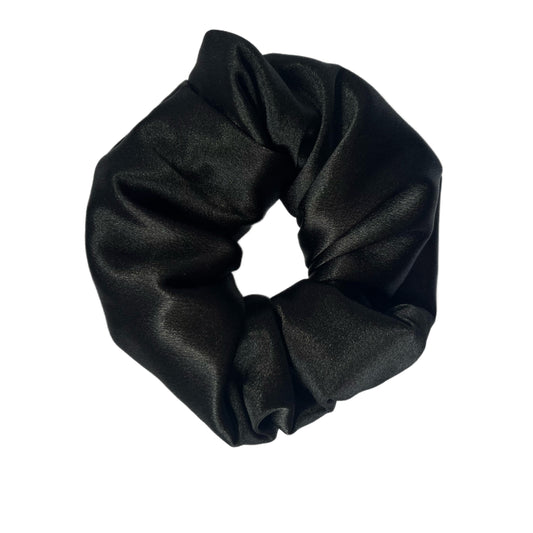 XL Black Satin Scrunchie